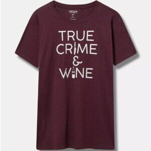 Torrid Heritage True Crime and Wine T-Shirt Size 2
